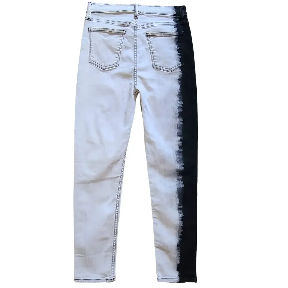HUDSON x BAJA EAST Holly High-Rise Jeans Black‎ to White BEW4151DBQ Women's 28
